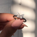 Women's Butterfly Zircon Ring — Gold-Plated Copper Statement Ring
