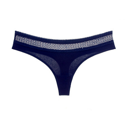 Cotton Lace Trim Thong for Women