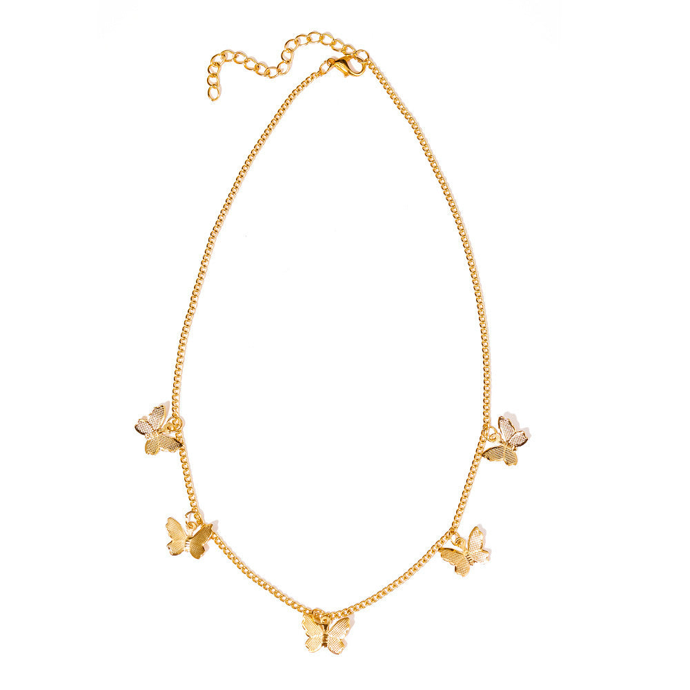 Geometric Butterfly Clavicle Necklace — Elegant