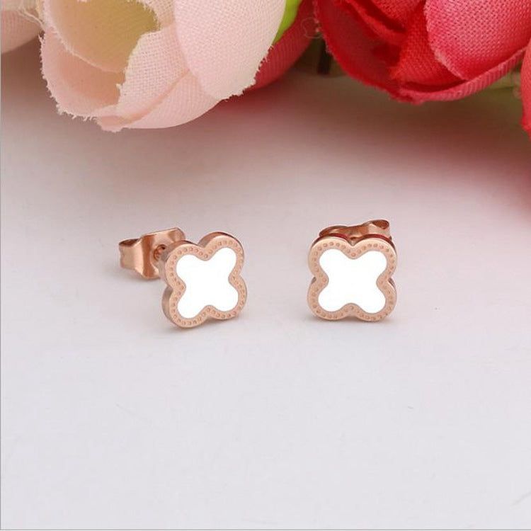 Clover Stud Earrings - Minimalist Korean Style Design