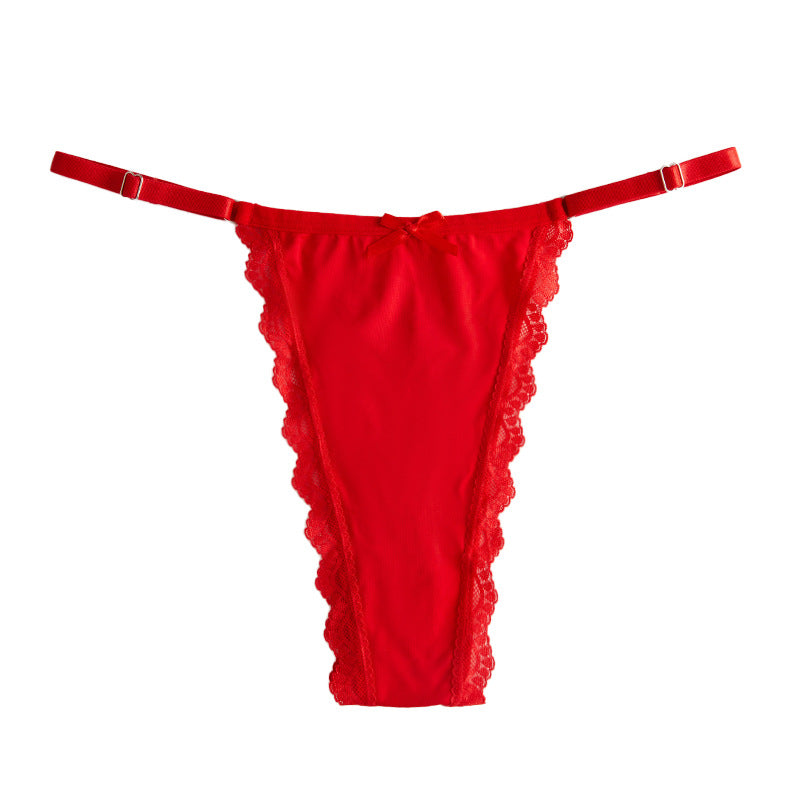 Women's Lace Bow Thong — Adjustable Butterfly Knot Underwear in 4 Colours