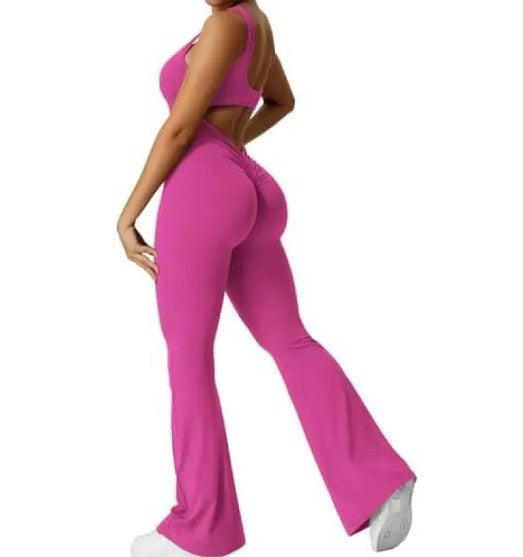 V-Back Scrunch Gym Jumpsuit