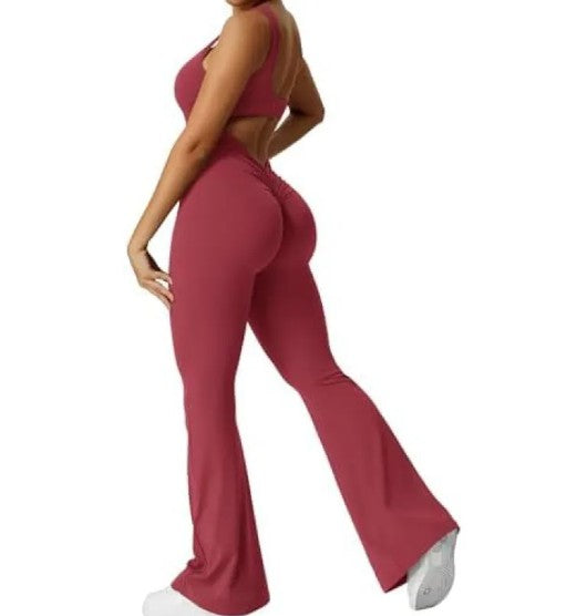 V-Back Scrunch Gym Jumpsuit