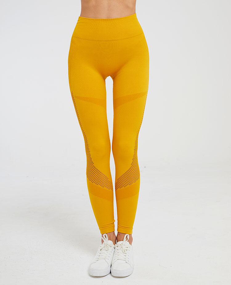 Seamless Hollow Fitness Leggings for Yoga and Gym