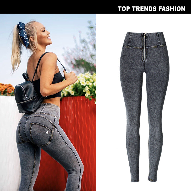 Denim Yoga Pants Dam — Hög Midja & Stretch