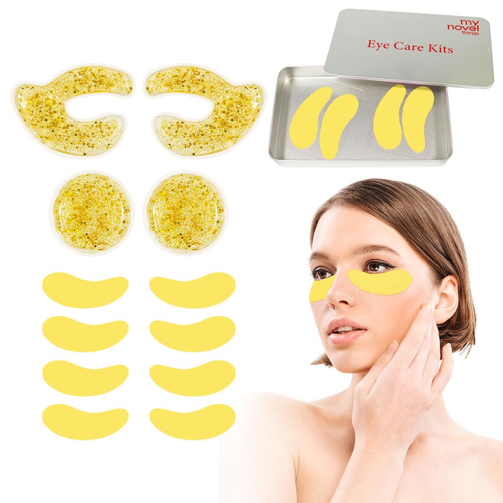 Reusable Silicone Under Eye Patches — 6 Pairs with Gel Eye Pads & Tin Case