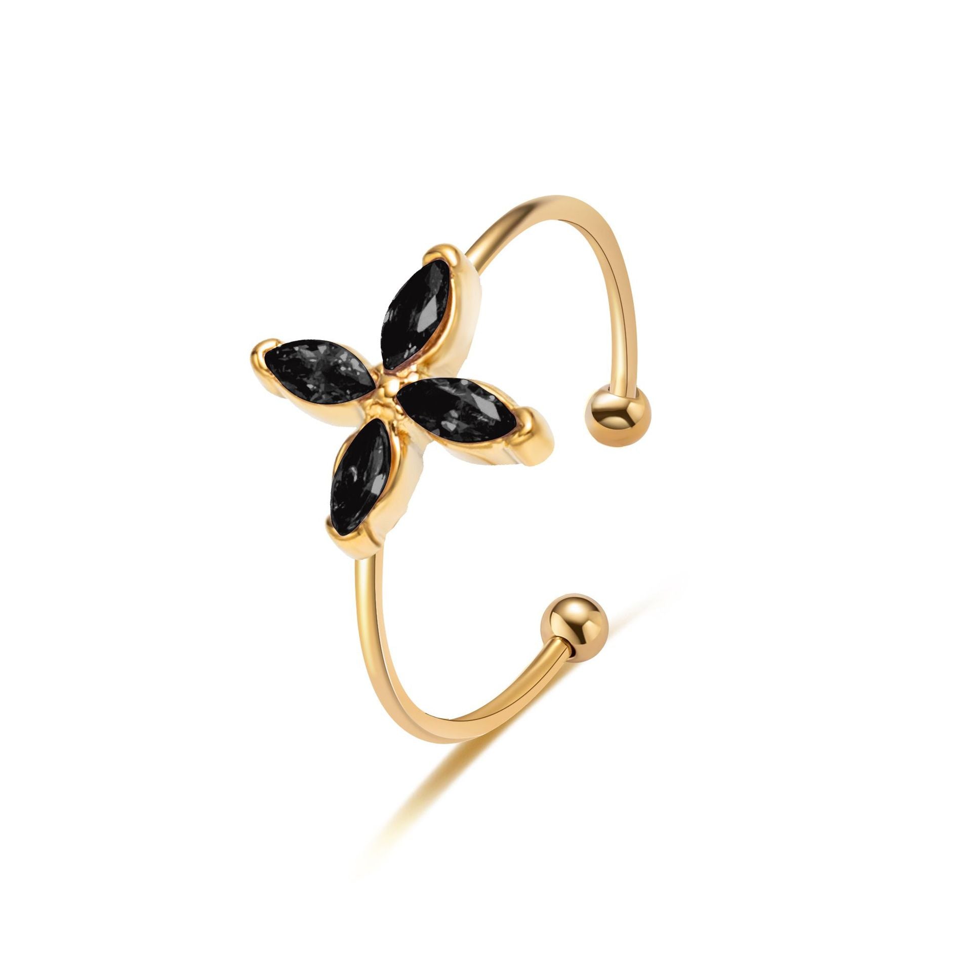 Lucky Four-Leaf Clover Titanium Steel Ring