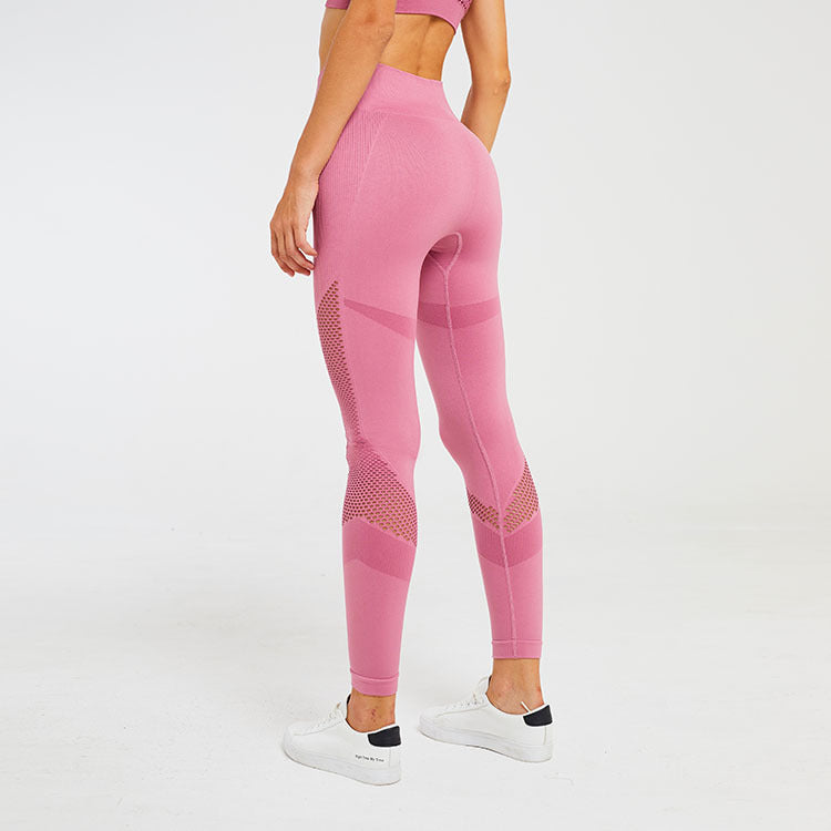 Seamless Hollow Fitness Leggings for Yoga and Gym