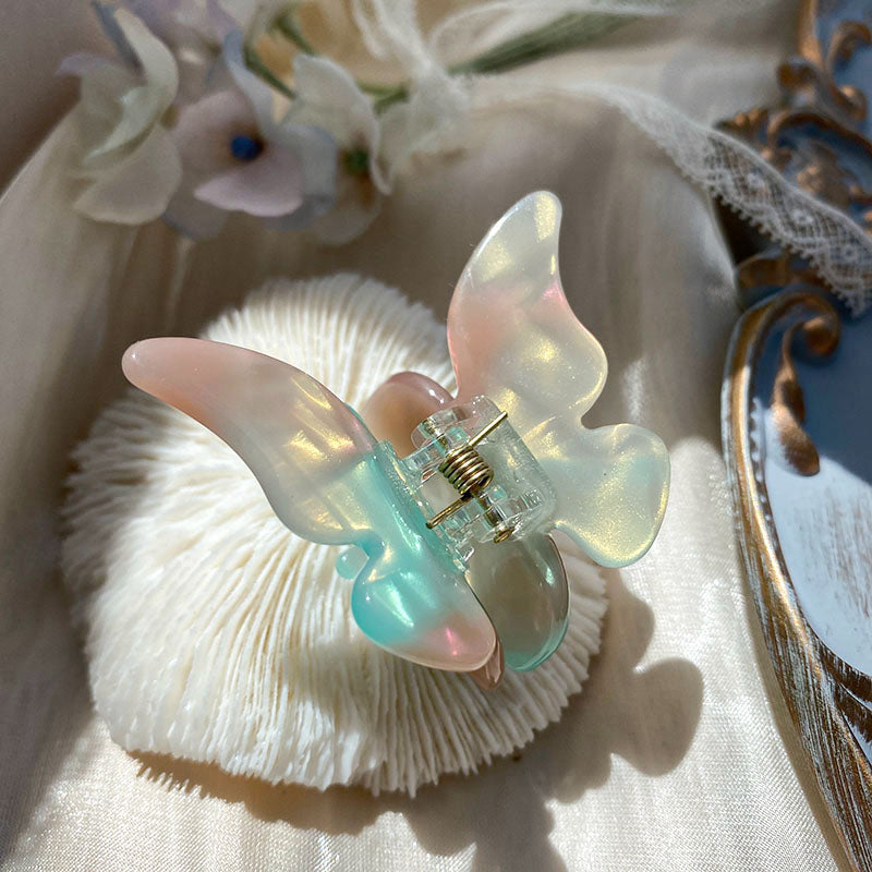 Vintage Japanese Butterfly Hair Clip in Mermaid Color