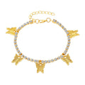 Women's Butterfly Tassel Anklet — Beach Foot Jewellery in Gold, Silver & Rose Gold