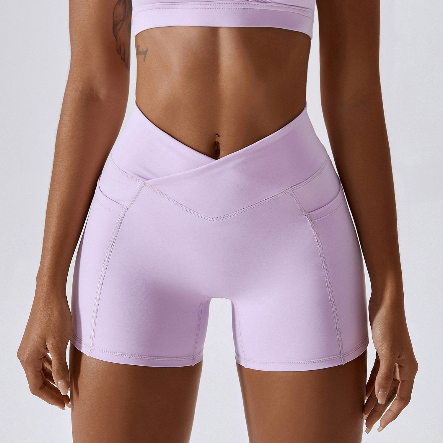 Women's Cross Waist Running Tights — High Waist Fitness Leggings