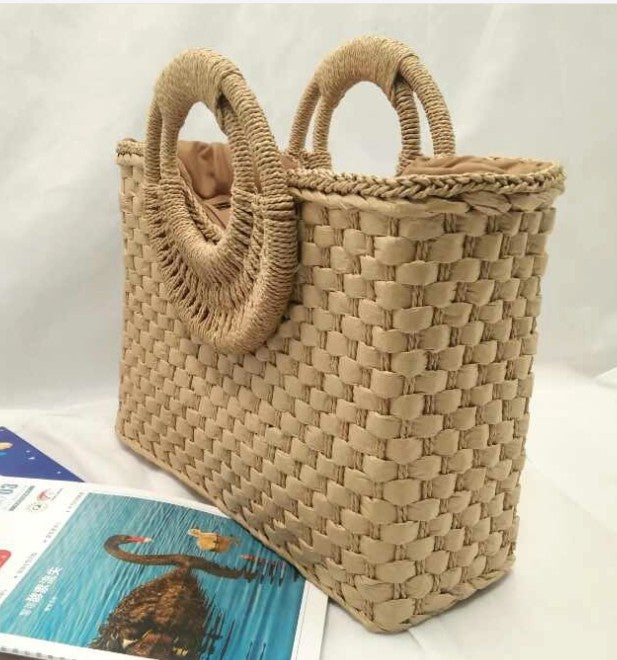 Women's Straw Shoulder Crossbody Beach Bag — Boho Summer Handbag