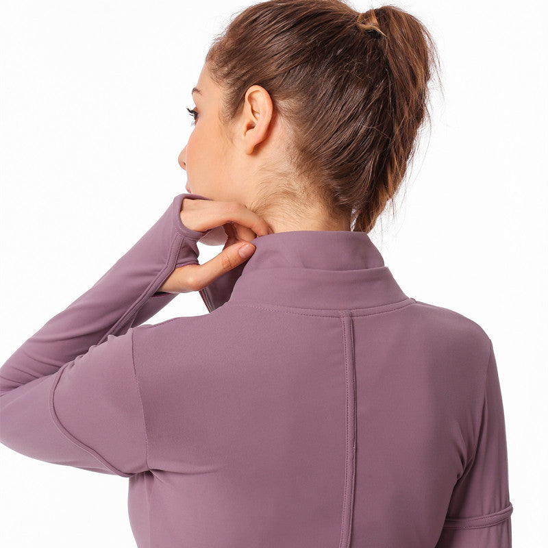 Women's Slim Fit Zip-Up Yoga Jacket — Lycra Activewear Top