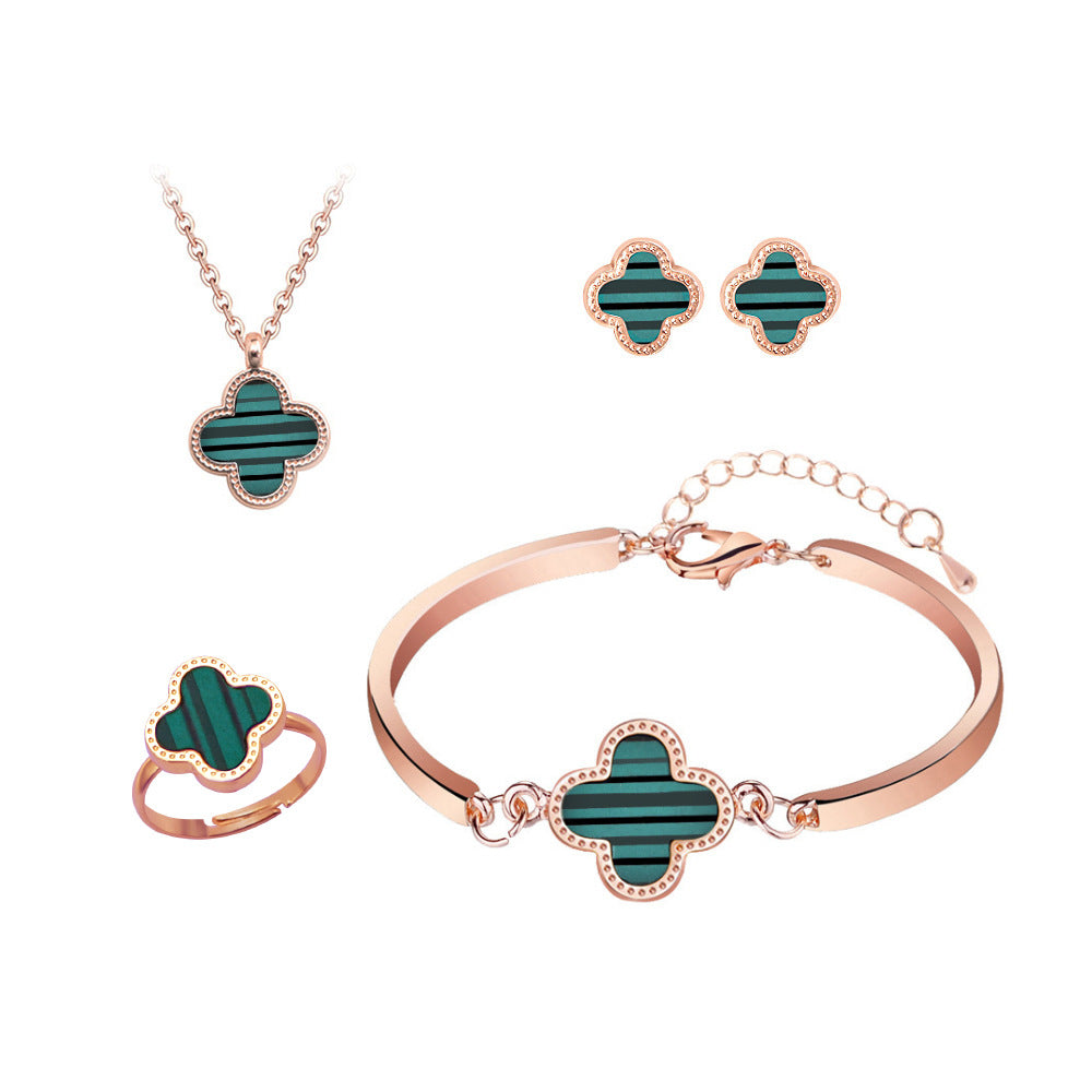 Clover Pendant Jewelry Set - Four-Piece Wholesale