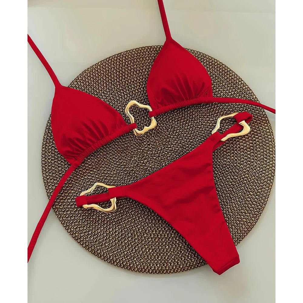 Women's Hollow-Out Bikini Set — Cut-Out Two-Piece Swimsuit