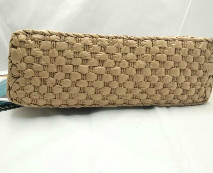 Women's Straw Shoulder Crossbody Beach Bag — Boho Summer Handbag