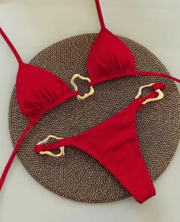 Women's Hollow-Out Bikini Set — Cut-Out Two-Piece Swimsuit