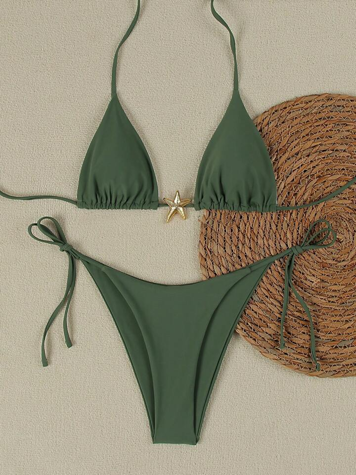 Women's Lace-Up Bikini Swimsuit — Adjustable Tie Detail Two-Piece