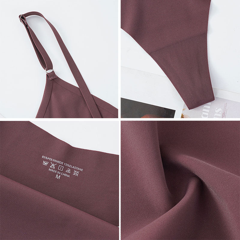 Women's Seamless Ice Silk Lingerie Set — Wire-Free Bralette & Thong