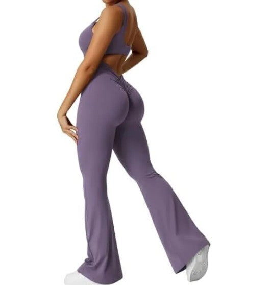 V-Back Scrunch Gym Jumpsuit