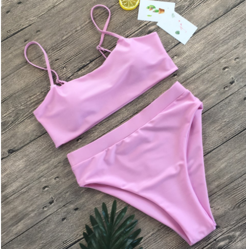 Women's Wide Strap Bandeau Bikini Set — Supportive Two-Piece Swimsuit