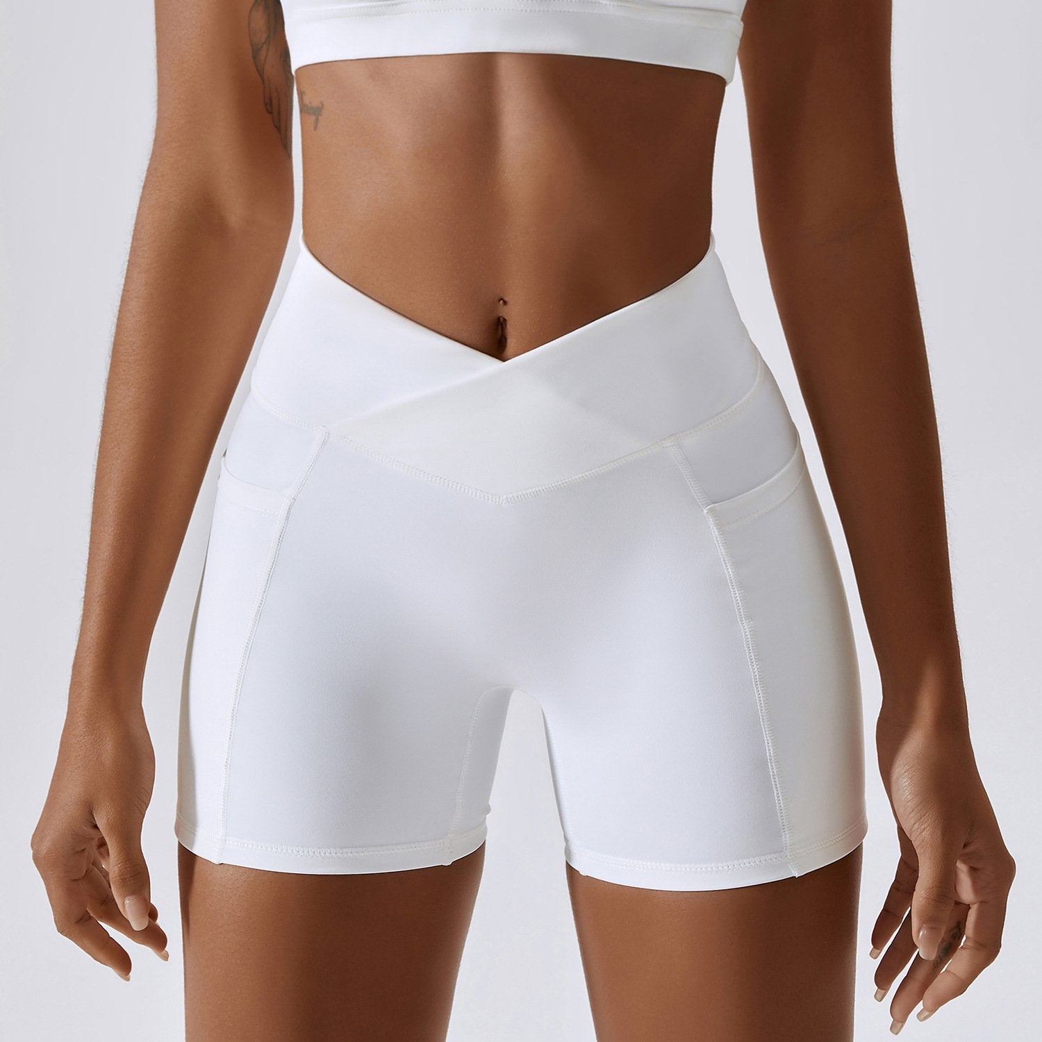 Women's Cross Waist Running Tights — High Waist Fitness Leggings
