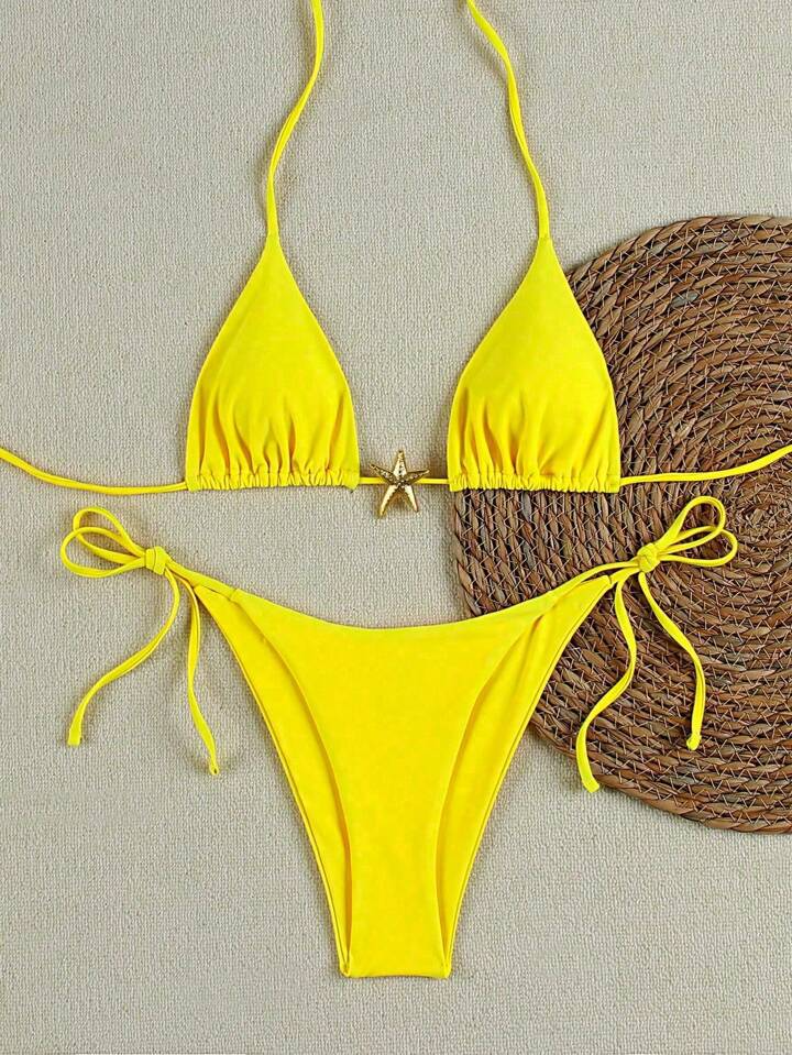 Women's Lace-Up Bikini Swimsuit — Adjustable Tie Detail Two-Piece