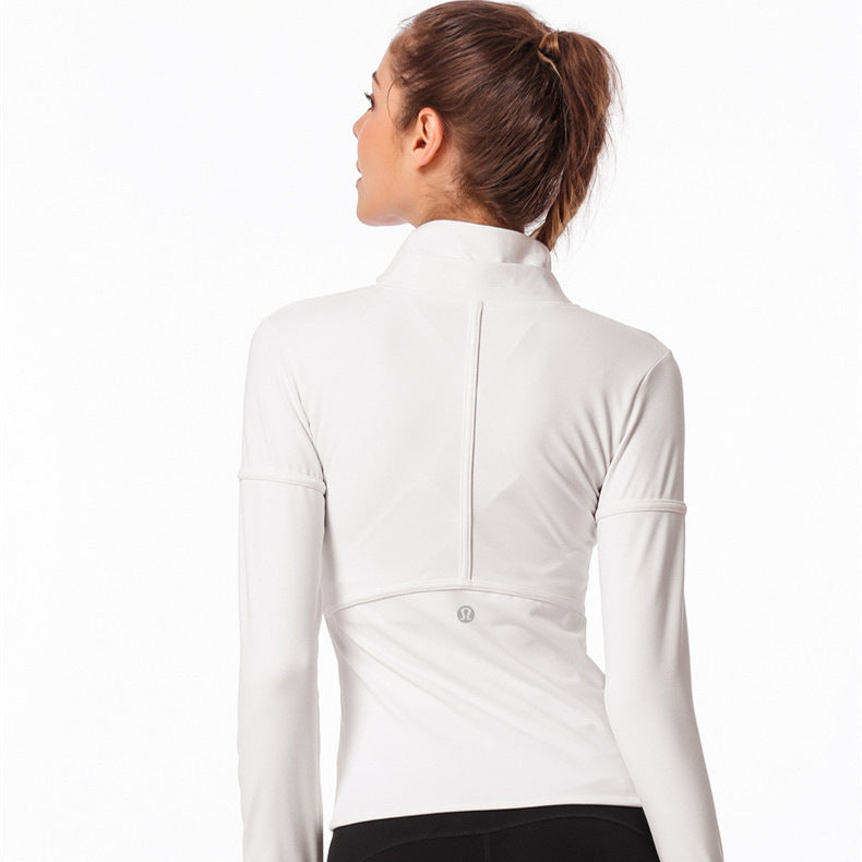 Women's Slim Fit Zip-Up Yoga Jacket — Lycra Activewear Top
