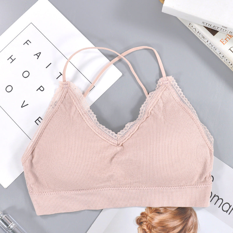 Lace Beauty Back Yoga Bra with Suspenders — Women's Sports Bra