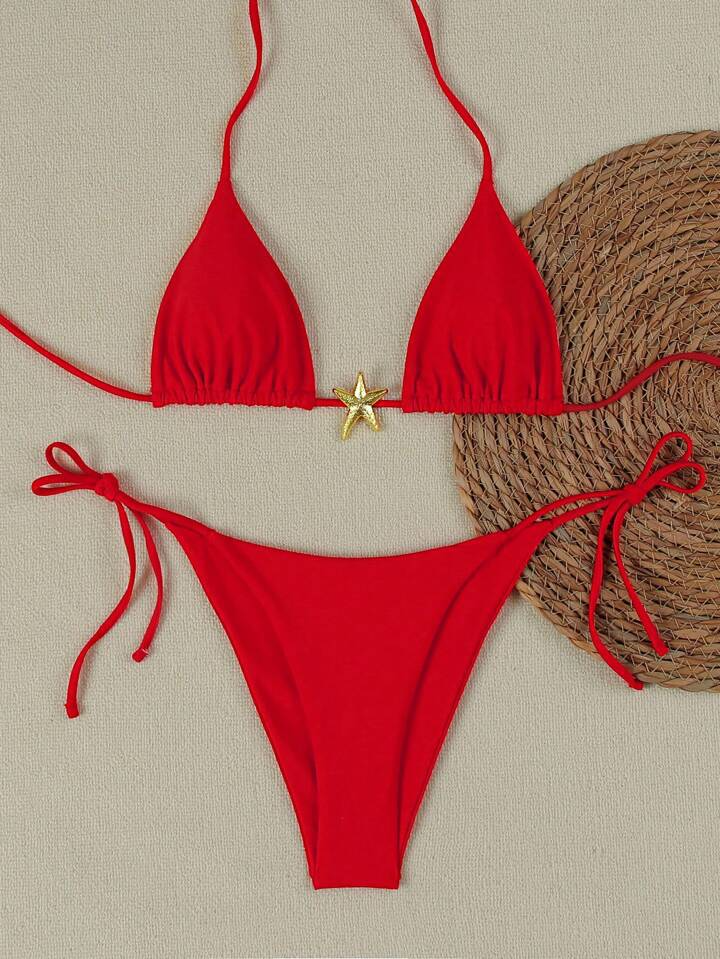 Women's Lace-Up Bikini Swimsuit — Adjustable Tie Detail Two-Piece
