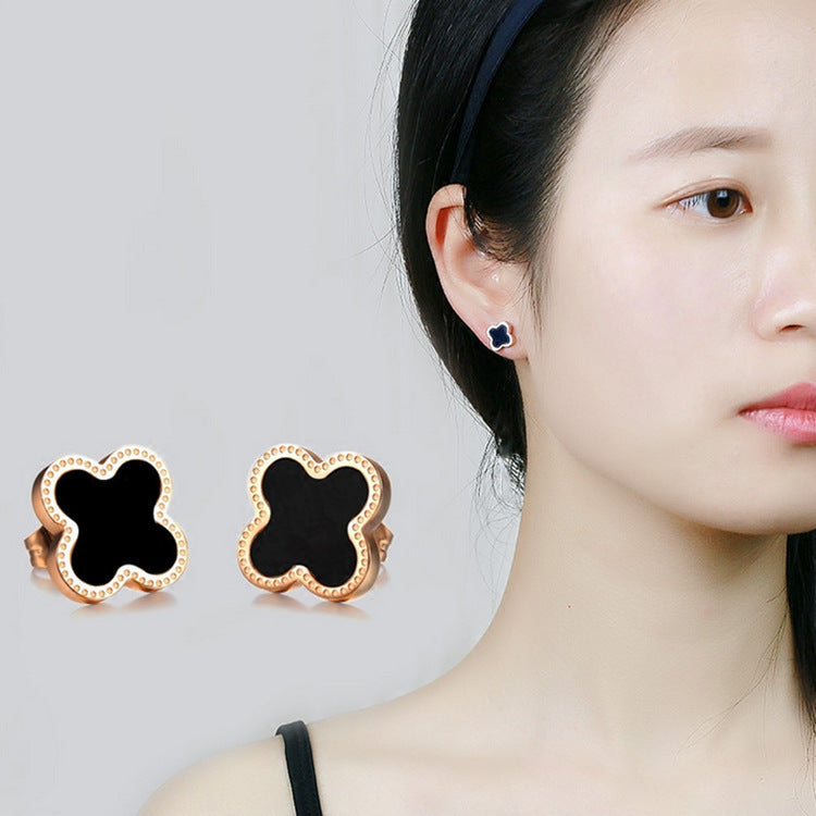 Clover Stud Earrings - Minimalist Korean Style Design