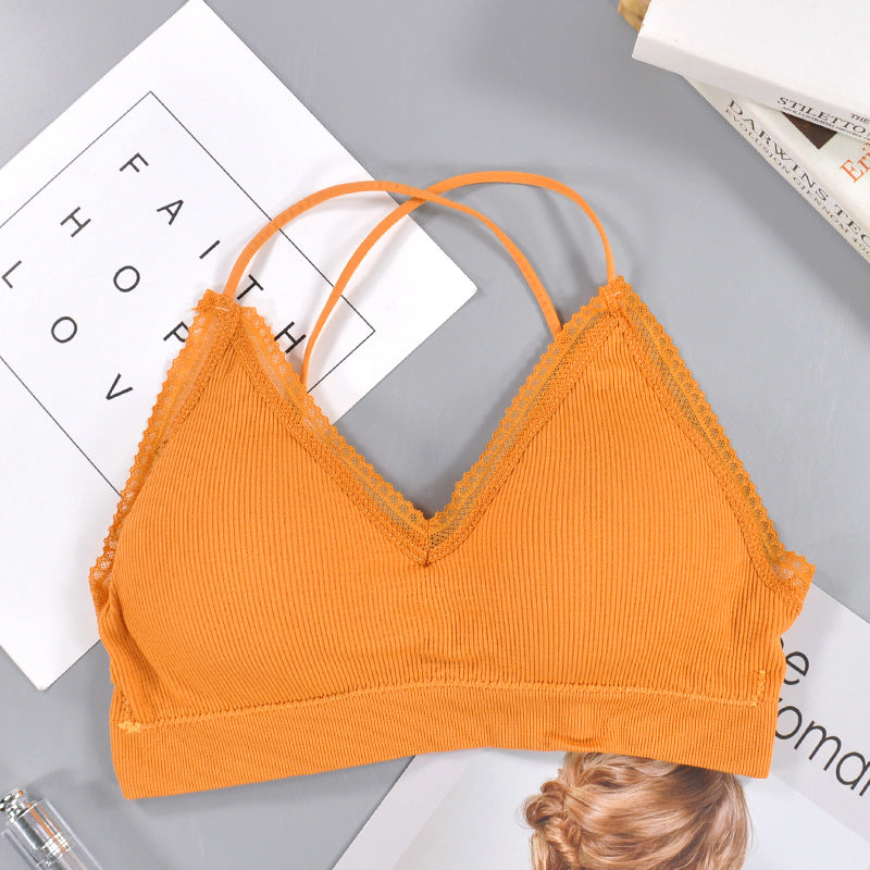 Lace Beauty Back Yoga Bra with Suspenders — Women's Sports Bra