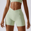 Women's Cross Waist Running Tights — High Waist Fitness Leggings