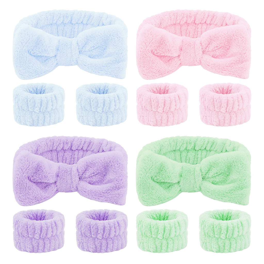 Spa Headband & Wristband Set — 12 Pcs