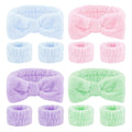 Spa Headband & Wristband Set — 12 Pcs
