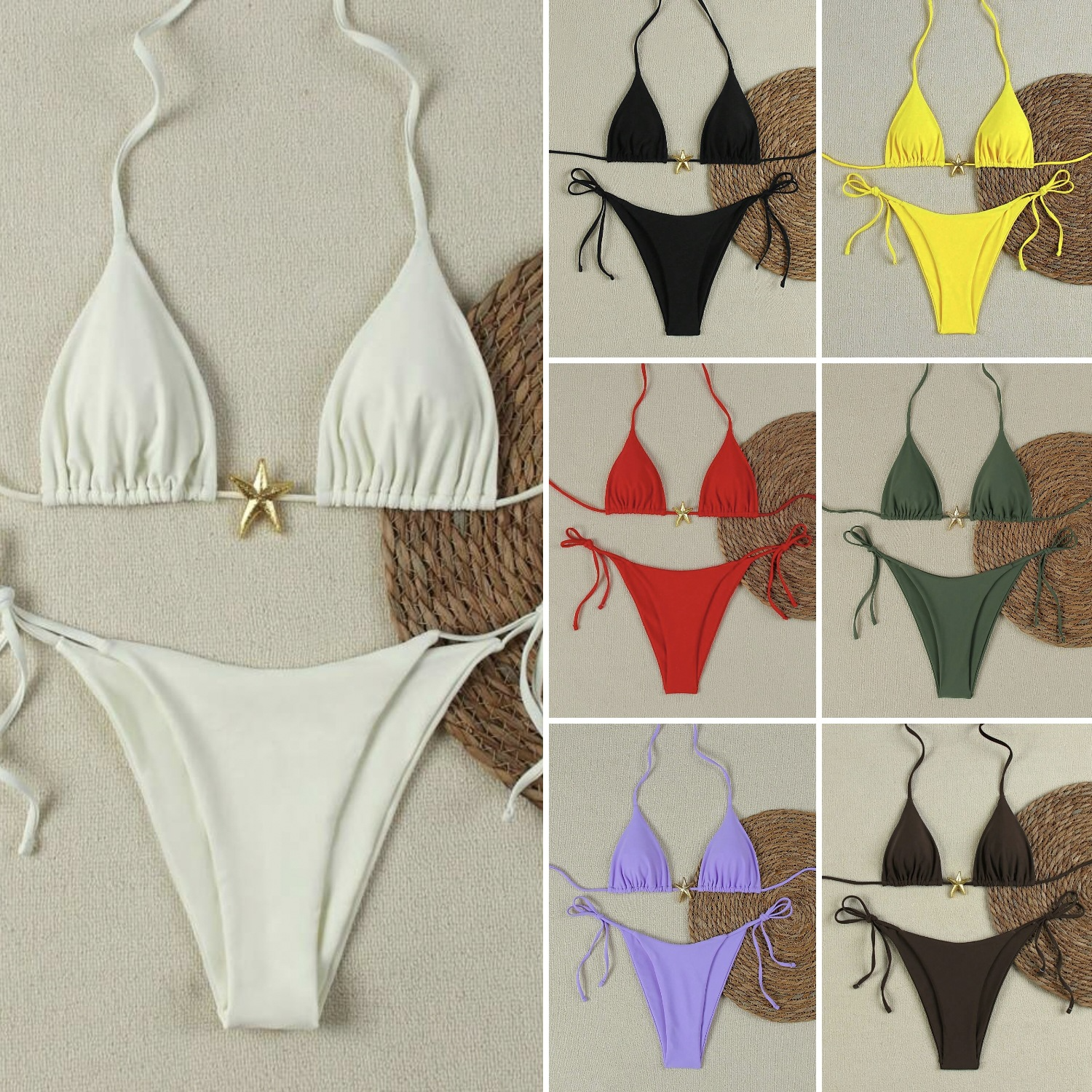 Women's Lace-Up Bikini Swimsuit — Adjustable Tie Detail Two-Piece