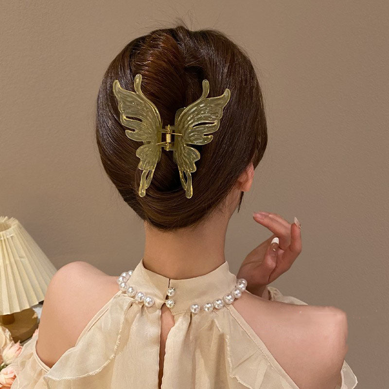 Acrylic Butterfly Large Ponytail Hair Clip - Headwear