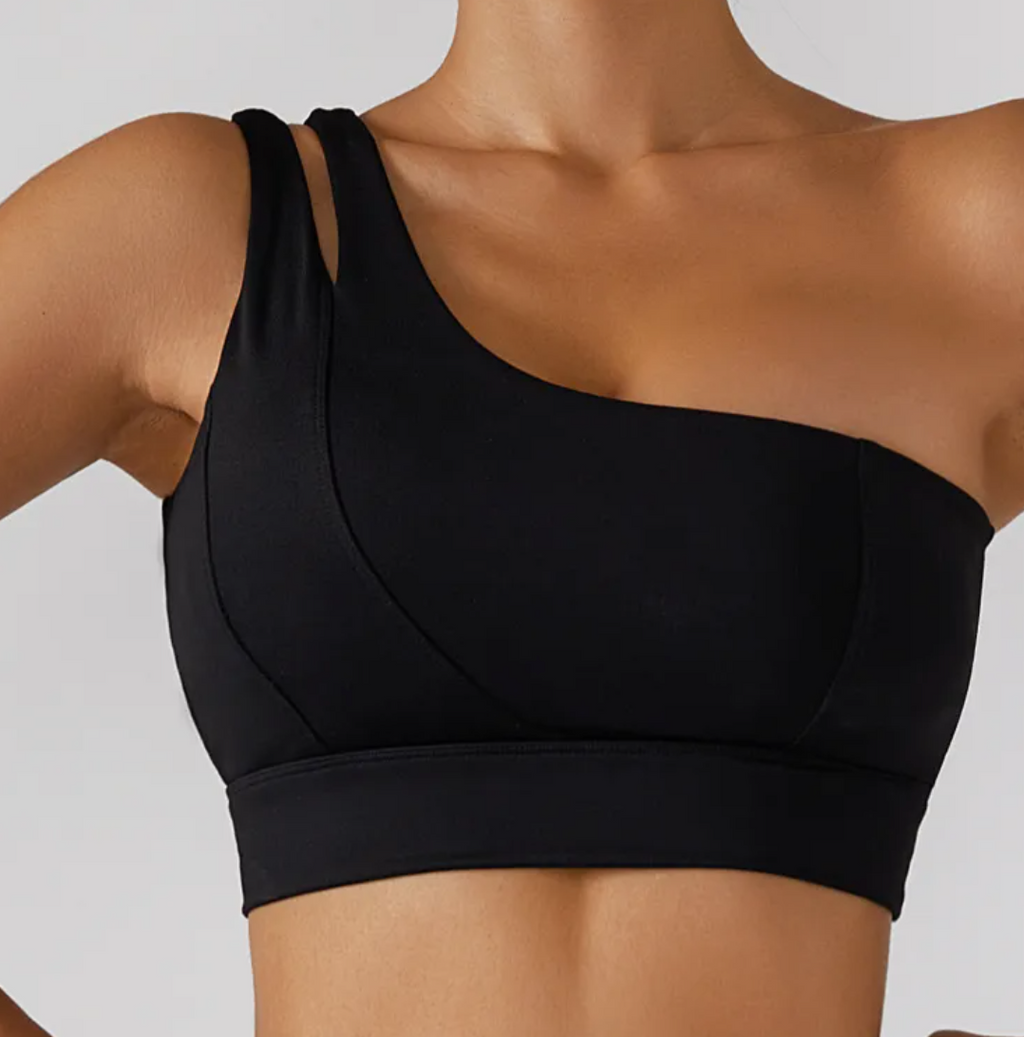 Ribbed One Shoulder Yoga Bra & Activewear Set for Women