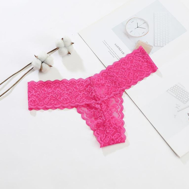 Women's Seamless Lace Thong Panties — Hip Lift Low-Waist Underwear in 6 Colours