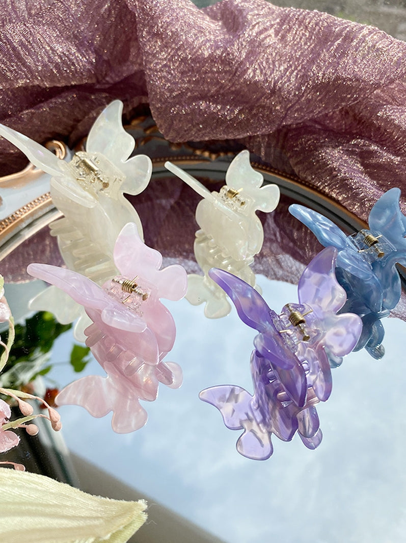 Vintage Japanese Butterfly Hair Clip in Mermaid Color