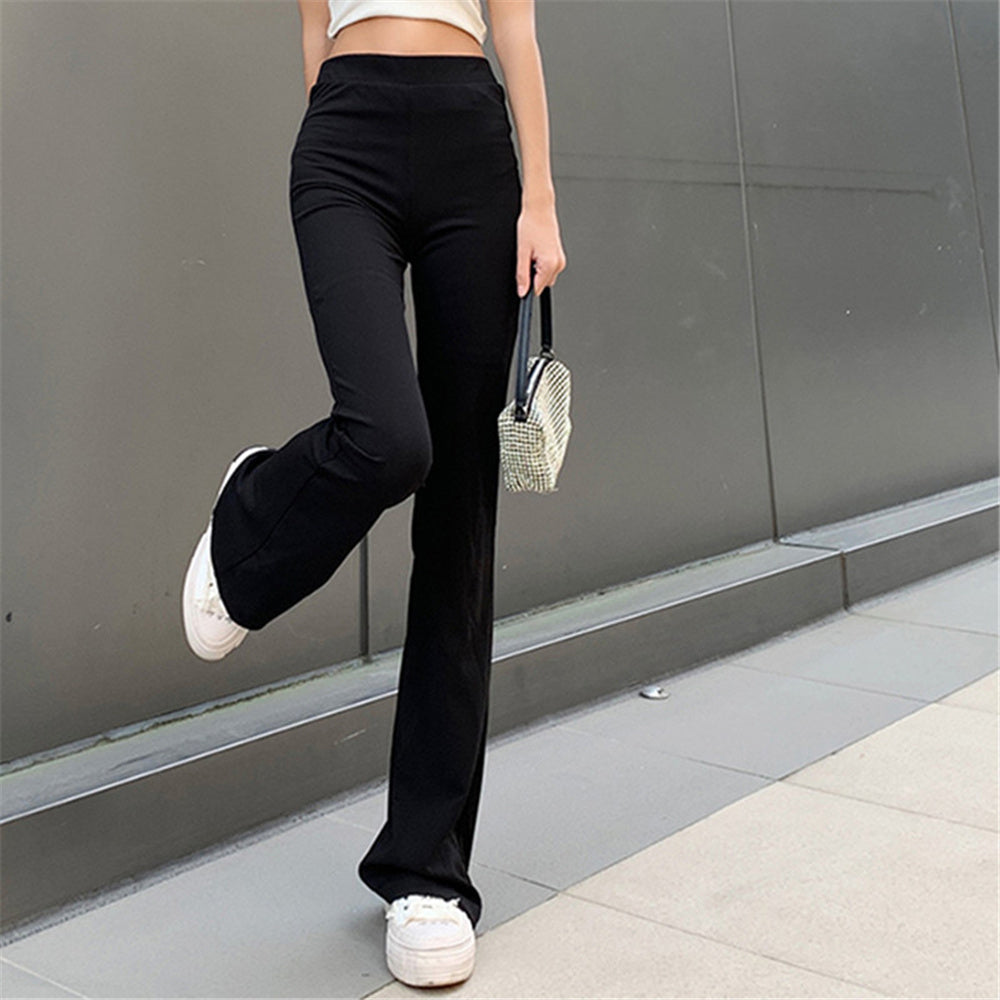 High Waist Casual Byxor Dam — Stretch & Snygg Passform
