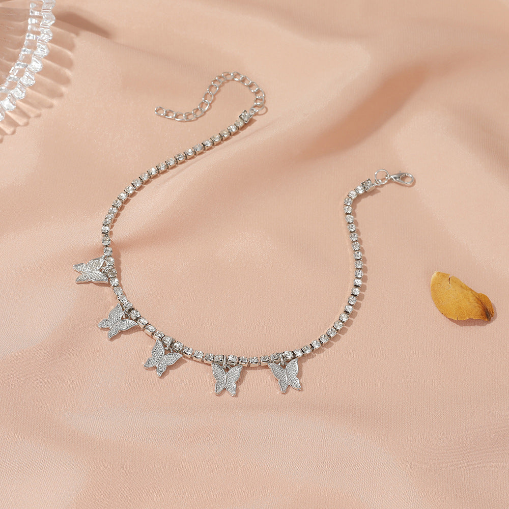 Women's Butterfly Tassel Anklet — Beach Foot Jewellery in Gold, Silver & Rose Gold