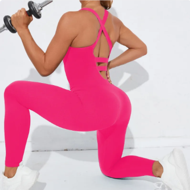 Women's Seamless Quick-Dry Sleeveless Yoga Jumpsuit — One-Piece Activewear