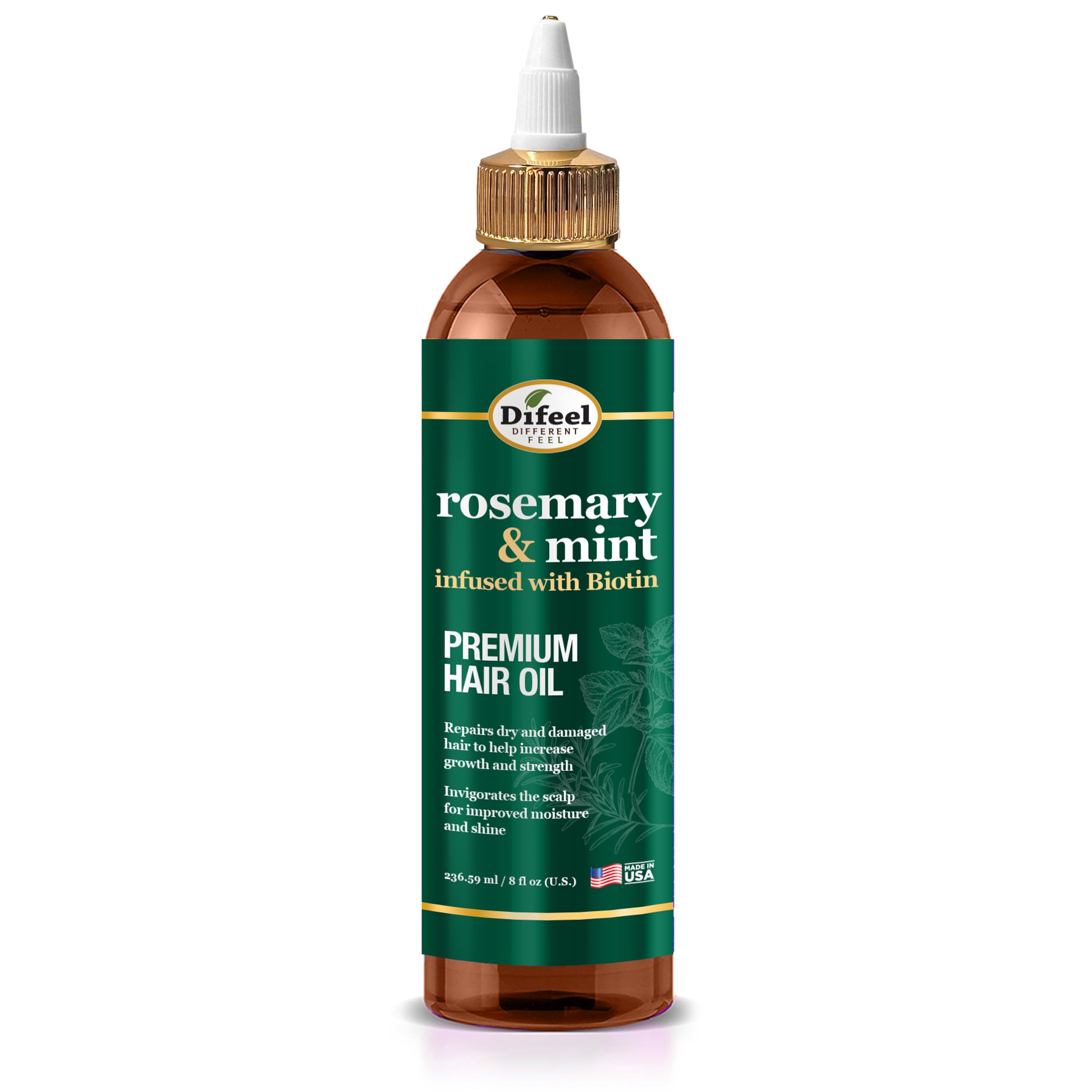 Difeel Rosemary & Mint Hair Oil with Biotin 8 oz.