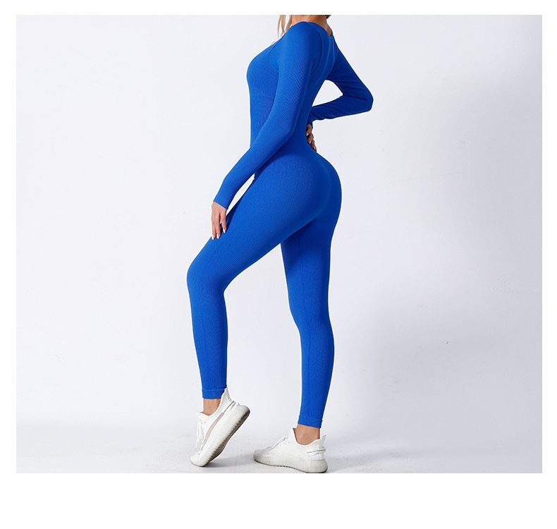 Women's Long Sleeve Seamless Yoga Jumpsuit — Single & Double Layer