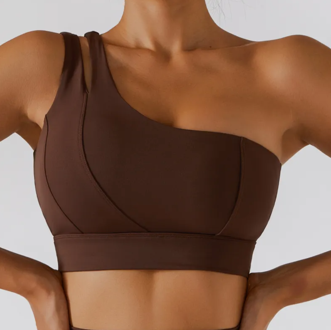 Ribbed One Shoulder Yoga Bra & Activewear Set for Women
