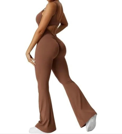 V-Back Scrunch Gym Jumpsuit