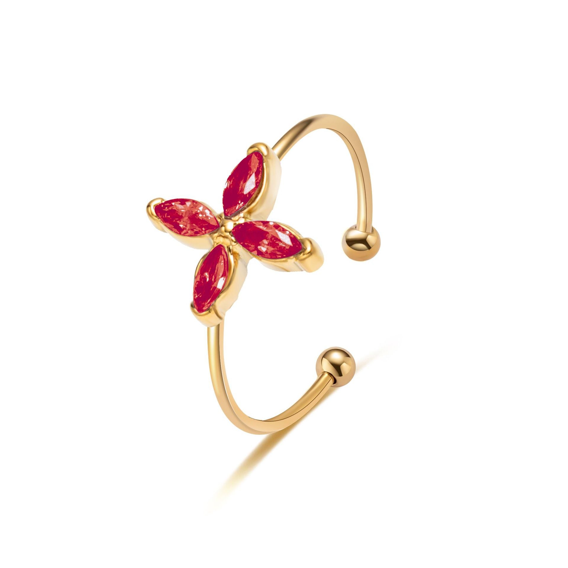 Lucky Four-Leaf Clover Titanium Steel Ring