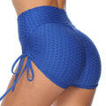 Textured Drawstring Shorts for Gym and Yoga