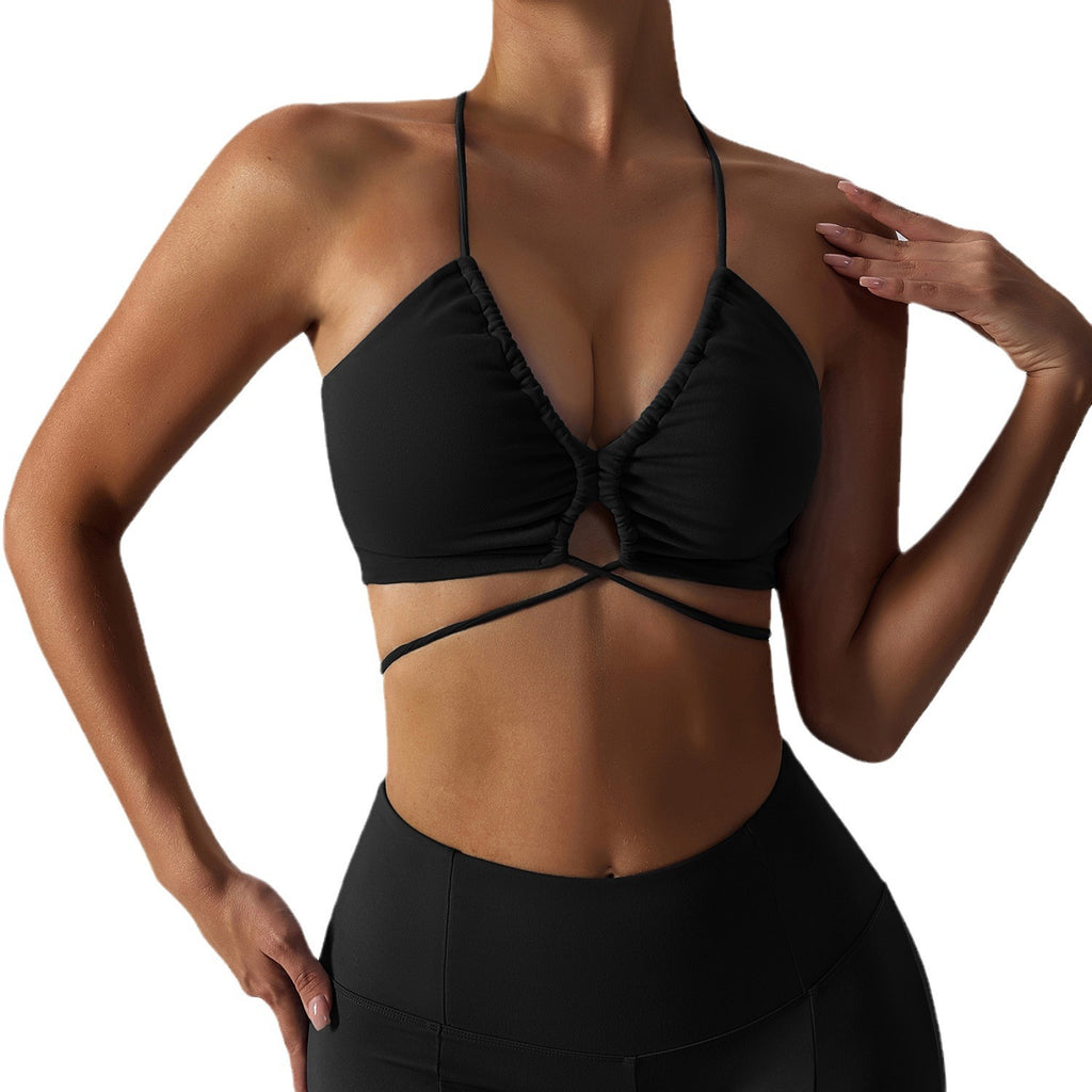 Women's Strappy Yoga Bra & High-Waisted Leggings Set — 2-Piece Activewear